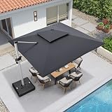 Purple Leaf 3.65m x 3.65m Garden Cantilever Parasol Gray view 2