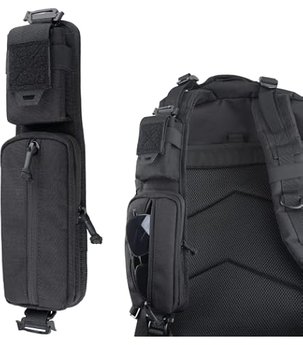 2 Pack Pochette Tactique Molle Petite - Accessoires Militaire Noir L/L Pour Gilet Sac à Dos Randonnée Camping