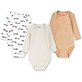 HUGGIES unisex-baby 3-pack Long Sleeve Bodysuit