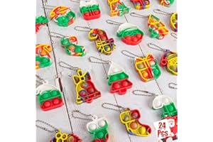 SUNPROUND 24Pcs Christmas Mini Pop, Fidget Toys for Kids, Christmas Stocking Stuffers, Christmas Party Favors, Goodies Bag Stuffers Bulk, Xmas Gift for Boys Girls