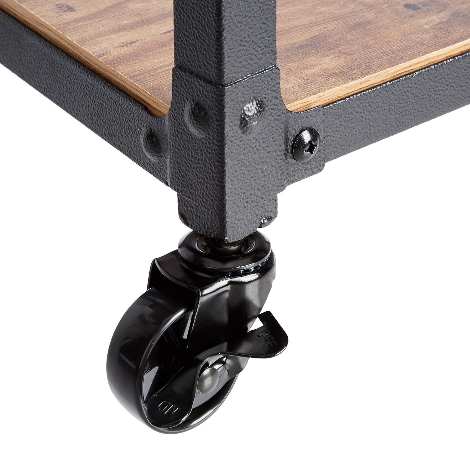  Basics 3-Tier Wood and Metal Utility Cart, Black/Brown: Industrial & Scientific