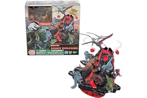 EPOCH Games Jurassic World Shaky Volcano - Action-Packed Tabletop Dinosaur Game for Ages 5+