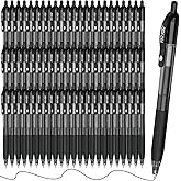 ParKoo Black Gel Pens, 70 Pack Quick Dry Retractable Medium Point 0.7mm Rollerball Gel Ink Pens Smooth Writing with Comfort Grip for School Office Home