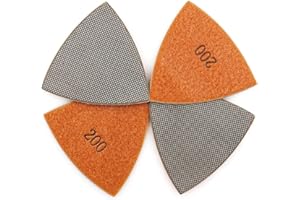 Triangular Diamond Polishing Pads 3 Inch for Oscillating Tools Marble Granite Glass Stone Polishing by YDROWN (200Grit-2PCS)