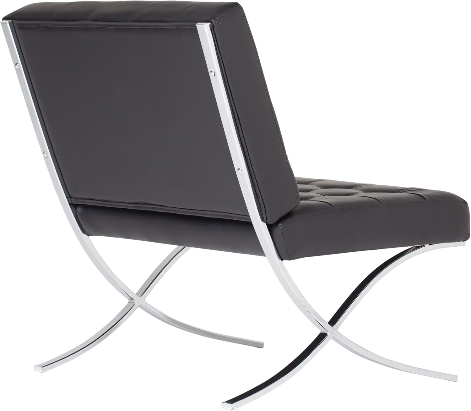 Studio Designs Home Modern Atrium Accent Chair Lounge Chair for Living Room Bedroom, Bonded Leather, Black, 72008: Furniture & Decor
