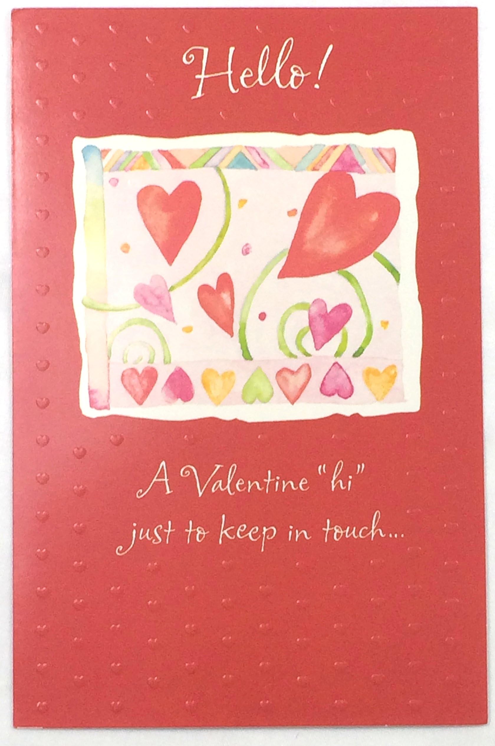 Valentine Card For Anyone(Hello! A Valentine "hi" just to keep in touch...) American Greetings pk of 3