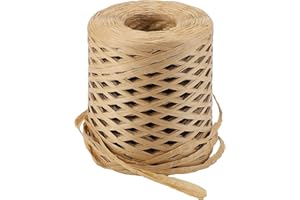 WORIC Raffia Ribbon 262 Yards (787 Feet) Raffia Yarn Craft Ribbon for Lei Crochet Crafts Packing Paper Twine Gift Wrapping Tags Wedding Invitations Christmas Decorations