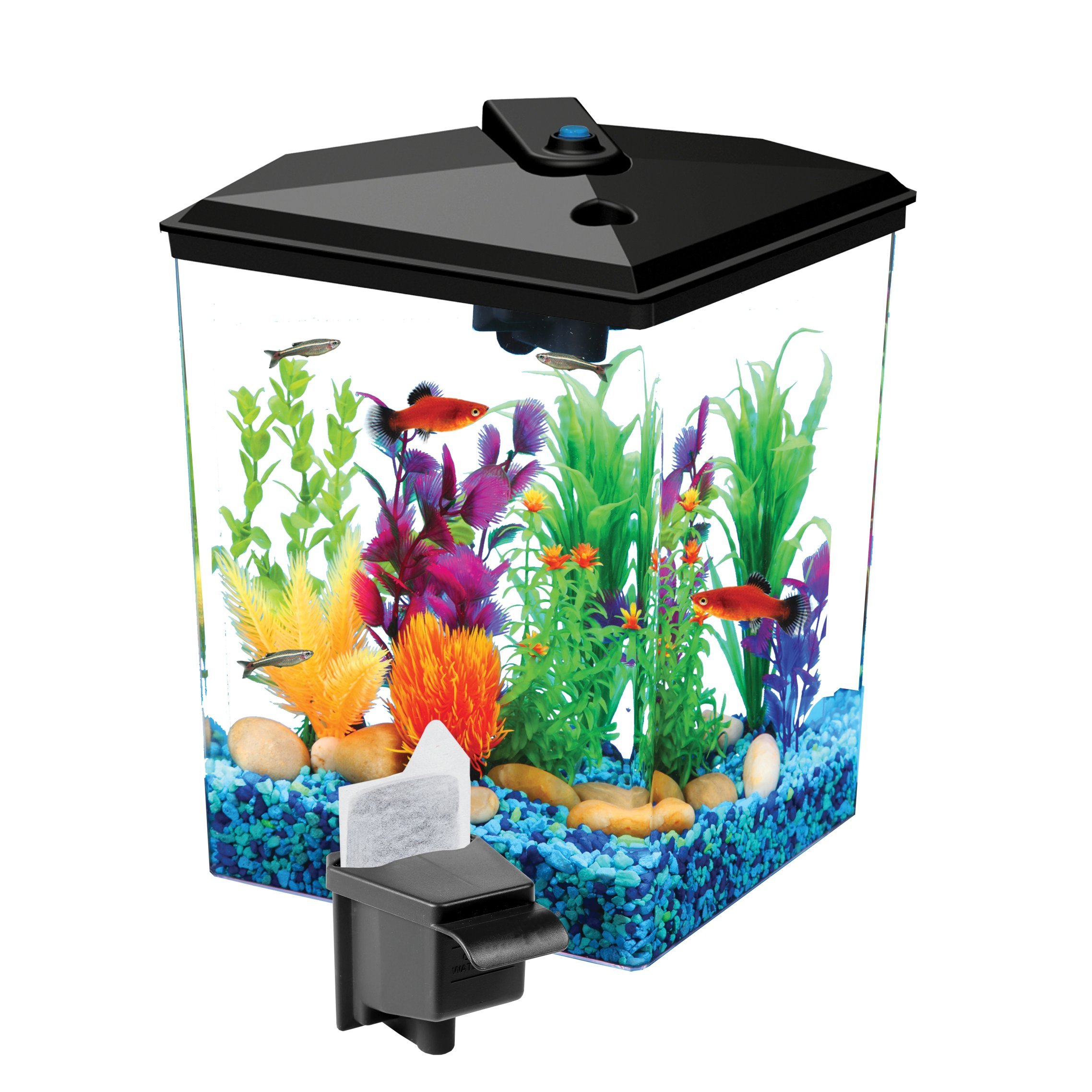 Koller Products AquaView 2.5 gallon Fish Tank Power Filter LED