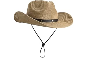 Shapeable Fedora Panama Hat Womens Straw Cowboy Hat Floppy Beach Sun Hat Wide Birm