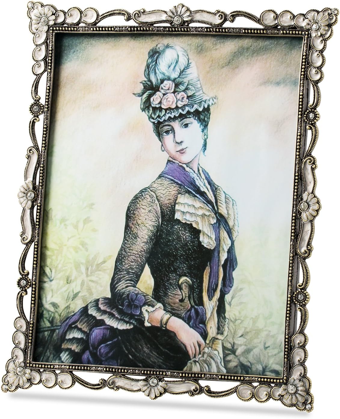 WorldWide Selection Home - Metal Photo Frame/Picture Frame, 8 x 10 inch, Real Clear Glass Front Cover, Vintage European Retro Style, Bronze Patina Plated, Tabletop Horizontally or Vertically