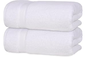 ALL DESIGN TOWELS Quick-Dry, Soft & High Absorbent Bath Towels 35"x70" Cotton Turkish Bath Towel Set of 2 | Daily Use 100% Cotton Towels for Bathroom, Gym & More | Bathroom Towels Set (2 Pcs, White)