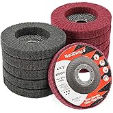 NuoDunco 4-1/2 Inch 320 &amp; 600 Grit Scour Flap Disc for Angle Grinder, 10Pcs | Metal &amp; Wood Nylon Fiber Scouring Pad Polishing Sanding Disc Paint Rust Remover Wheel. Fits 4.5Inch Grinder, 7/8" Arbor.
