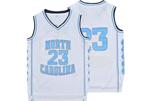 izmbuogai Youth Basketball Shirt North Carolina #23 Basketball Shirt Kids Blue/Black/White Embroidered Jersey Gift