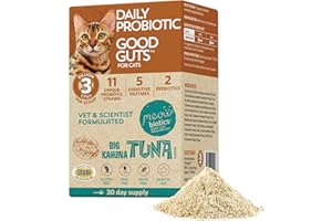 Meowbiotics Good Guts for Cats Probiotic Powder, 11 Probiotic Strains, 2 Prebiotics, 5 Digestive Enzymes for Cat Digestive Su