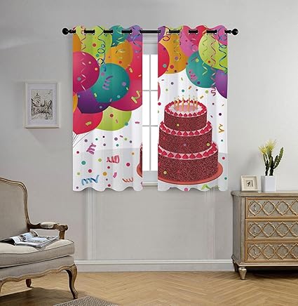 Amazon Com Iprint Stylish Window Curtains Birthday Decorations