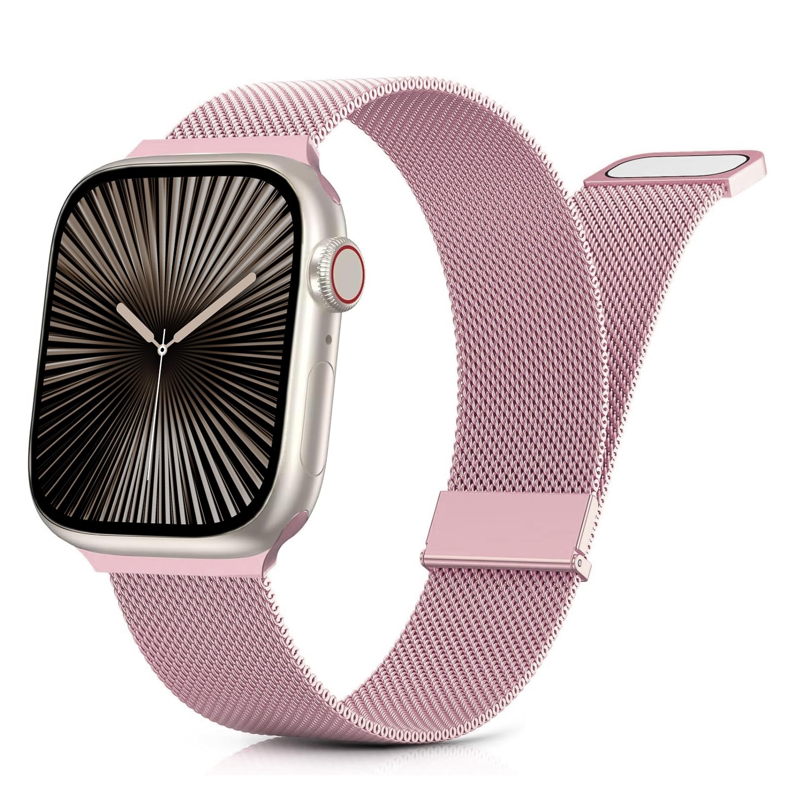 Tuocal Metal Upgraded Strap Compatible with Apple Watch Strap 38mm 40mm 41mm 42mm(Series 10), Mesh Dual Magnetic Stainless Steel Replacement Women Men Straps for iWatch Series 10 9 8 7 6 5 4 3 2 1