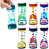 Liquid Motion Bubbler for Kids and Adults Pack of 6 Great Rainbow Series Liquid Bubbler Timer Sensory Fidget Relaxation Stress Relief and Anxiety Relief Relaxing Autism