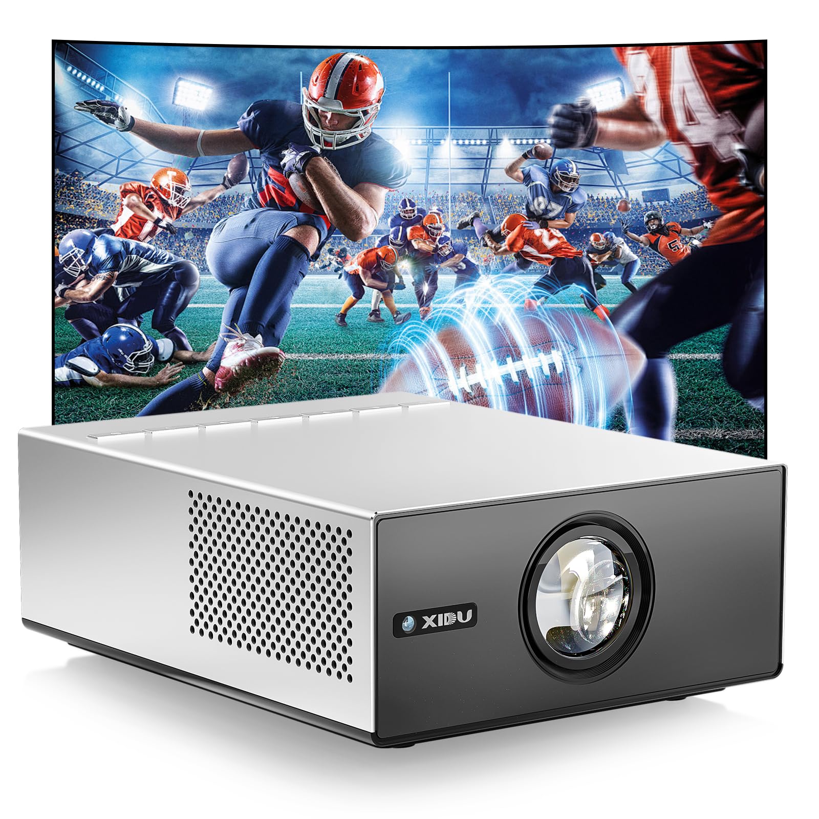 Photo 1 of XIDU Portable Projector with WIFI and Bluetooth [Metal Housing/2000ANSI/UHD Native 1080P/Wireless Casting/Electric Focus/Auto Keystone] 4K Outdoor Movie Projector for Home,TV stick,iOS,Android,Laptop