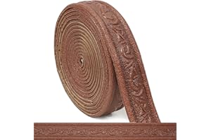 WAPANE 180" x 1.57" 3D Wall Edging Self Adhesive, Pattern Molding Peel and Stick Wallpaper Border, Flexible Wall Base Moulding Trim Mirror Border Wall Lines Coffee, 2PC