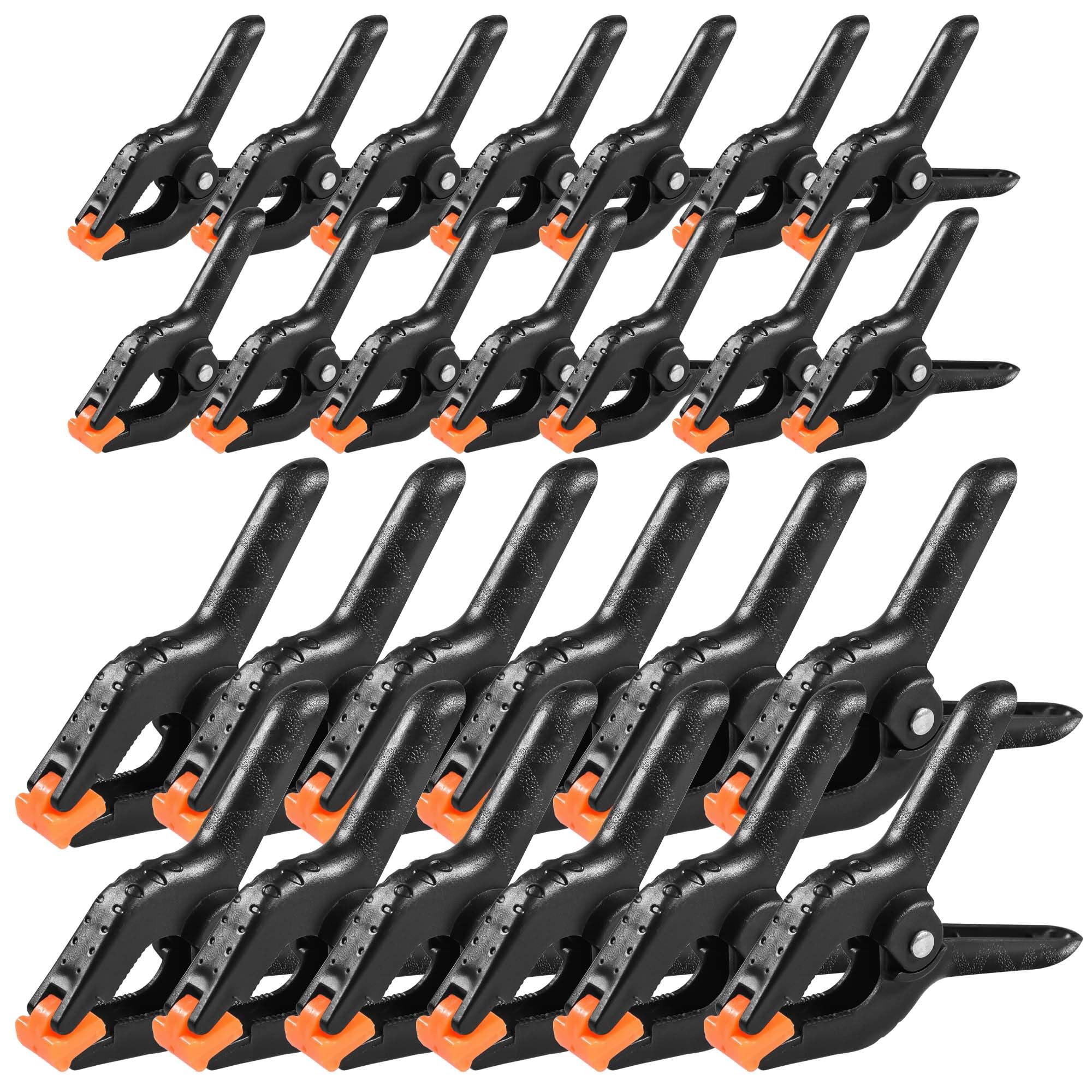 WeeGoo 40 Pcs Plastic Spring Clamps Heavy Duty Quick Grip Clips for Wood Working,Arts and Crafts,Gluing (20 pcs 2 inch Clamps, 20 pcs 3 inch Clamps)