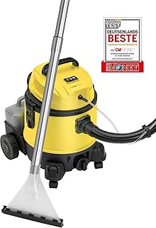 Clatronic BSS 1309 4in1 Mehrzweck-Nass-/Trockensauger mit Shampoo-Funktion inkl. separatem, abnehmbaren Tank für Reinigungsmittel (4 Liter), umfangreiches Zubehör, Schwarz/Gelb