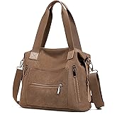 DOURR Women Canvas Shoulder Handbags Casual Cross body Bag Work Travel Commuter Tote