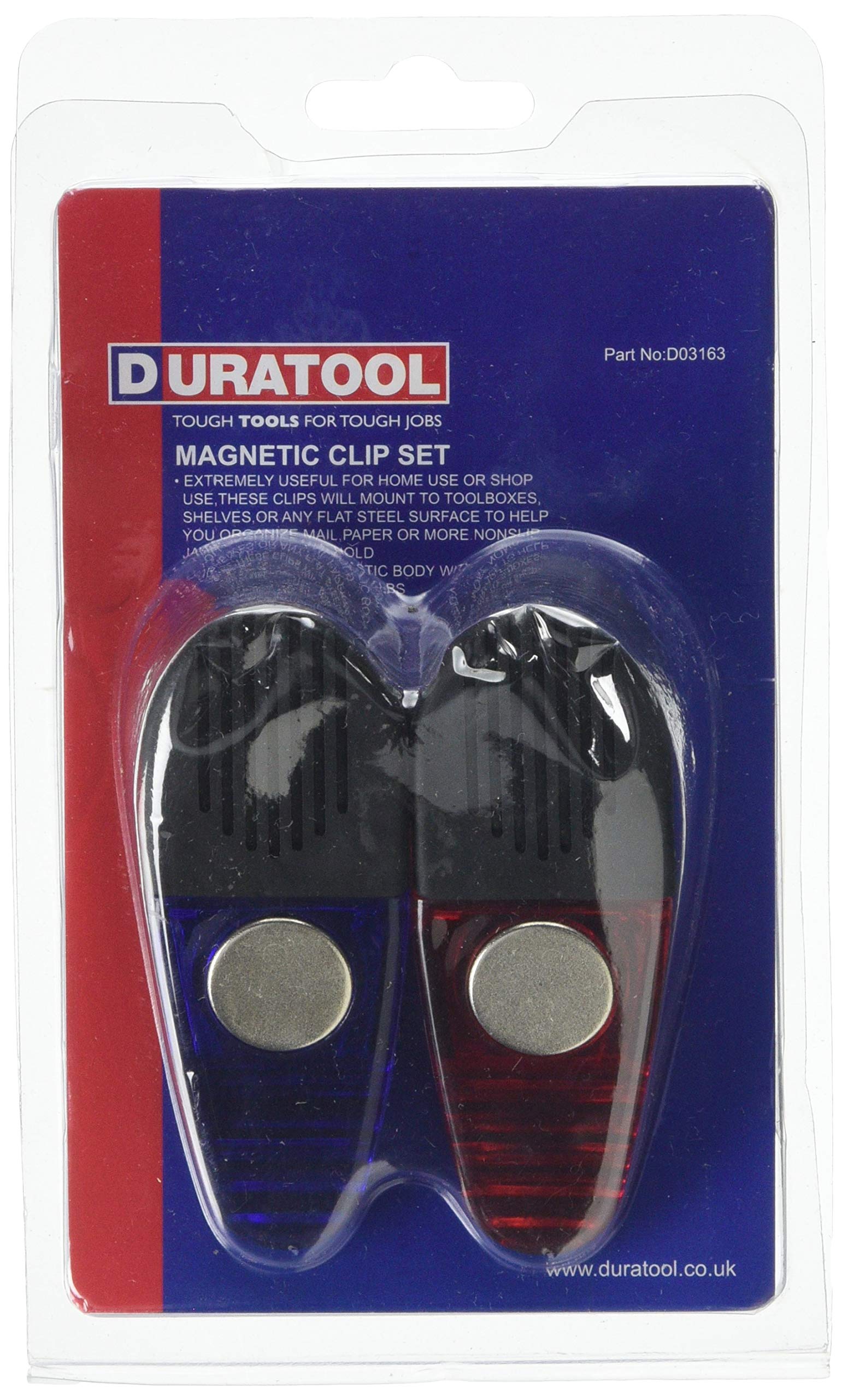 Duratool D03163 Magnetic Clip Set, Assorted Colours, 2 Piece