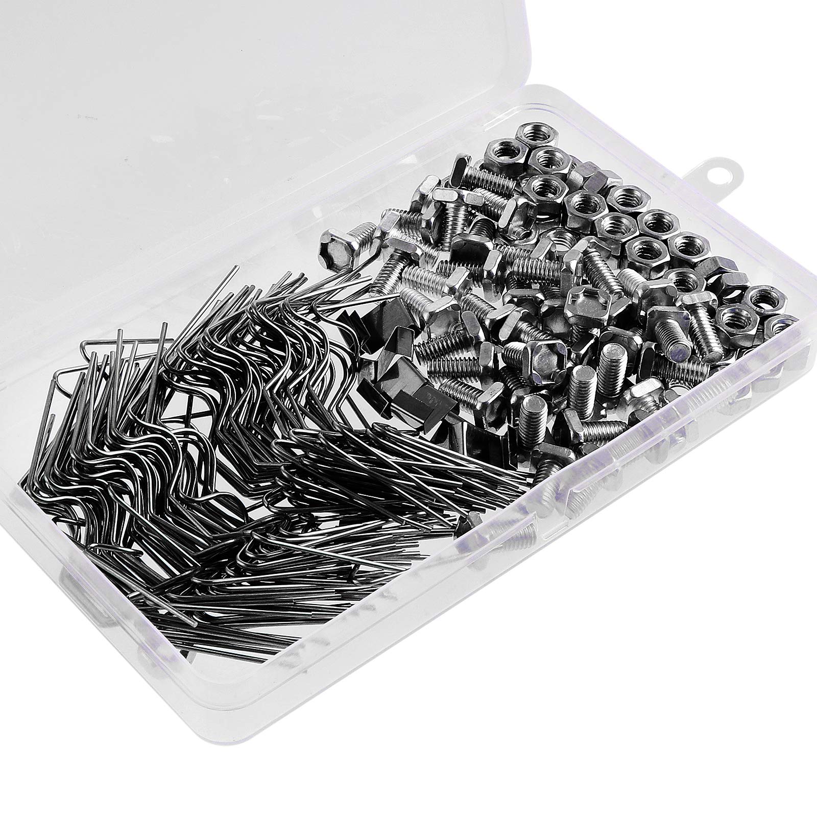Fippy 230PCS Greenhouse Repair Kit, Greenhouse Glass Fixing Clips, Includes 80PCS Glazing W Wire Clips, 50PCS Z Overlap Clips, 50PCS Aluminium Greenhouse Nuts and Bolts