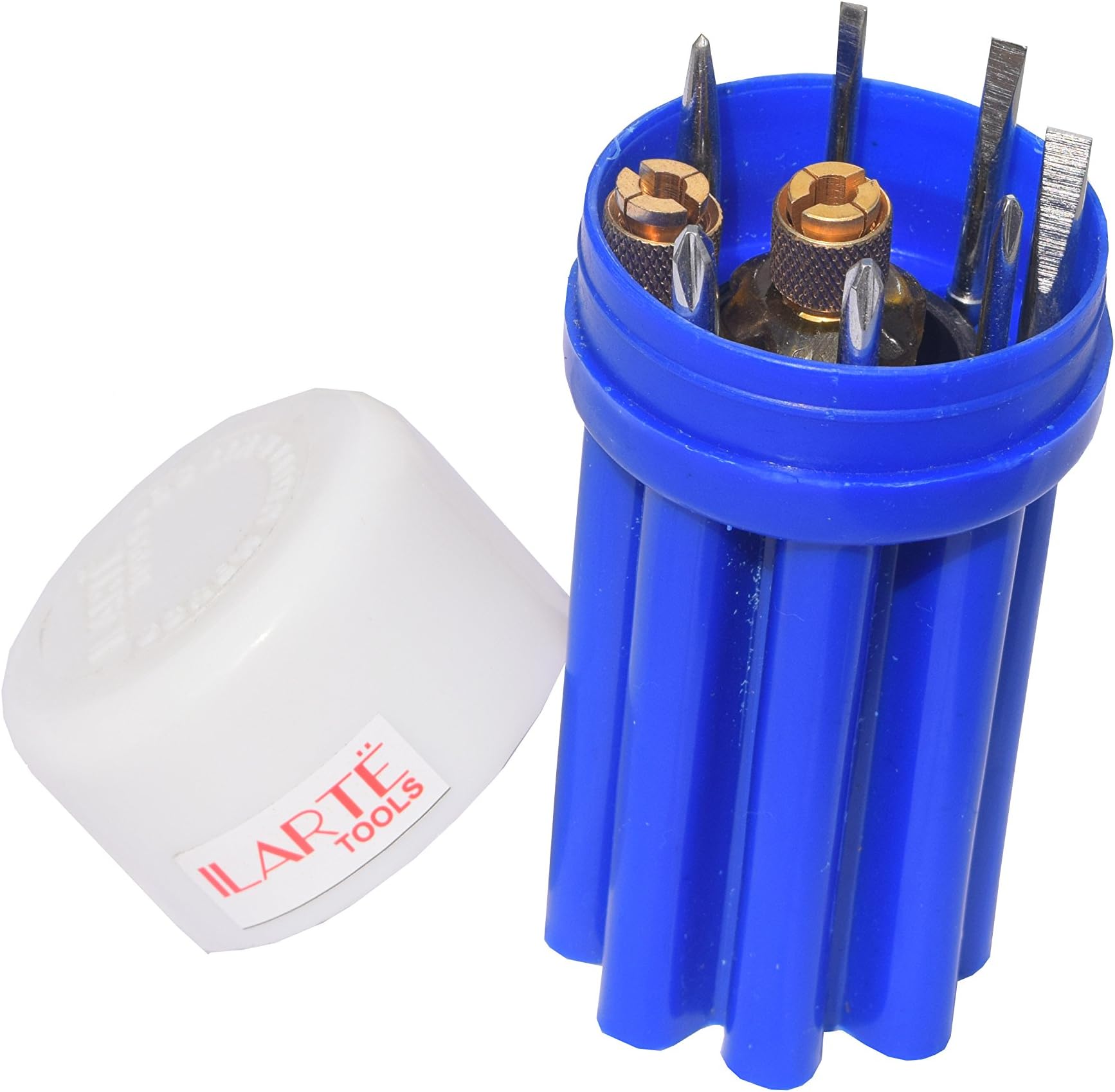 Ilarte Tools 111 8 Blades Screwdriver Set Kit With Tester (Blue And White, 9-Pieces)