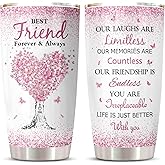 ZANIION Best Friend Birthday Tumbler 20oz - Unique Gift for Women, Friendship Coffee Cup for Bestie Female, Long Distance Present Ideas
