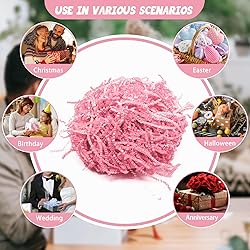2LB Pink Crinkle Cut Paper Shred Filler, Paper