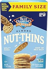 Blue Diamond Almonds Nut-Thins Gluten Free Cracker Crisps, Hint Of Sea Salt, Family Size, Sea Salt, 7.7 oz (Pack of 1)