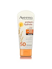 Aveeno Protect + Hydrate Face Sunscreen with Active Naturals Oat, Broad Spectrum SPF 50, Sweat and Water Resistant Sun Protection, 3 oz