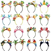 Capoda 16 Pcs Hawaiian Party Headband Felt Luau Head Boppers Tiki Aloha Boppers for Tropical Summer Beach Party Favors Supplies