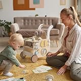 ROBOTIME Wooden Baby Walker Pram Toy Push Along Educational Toy Gift view 8