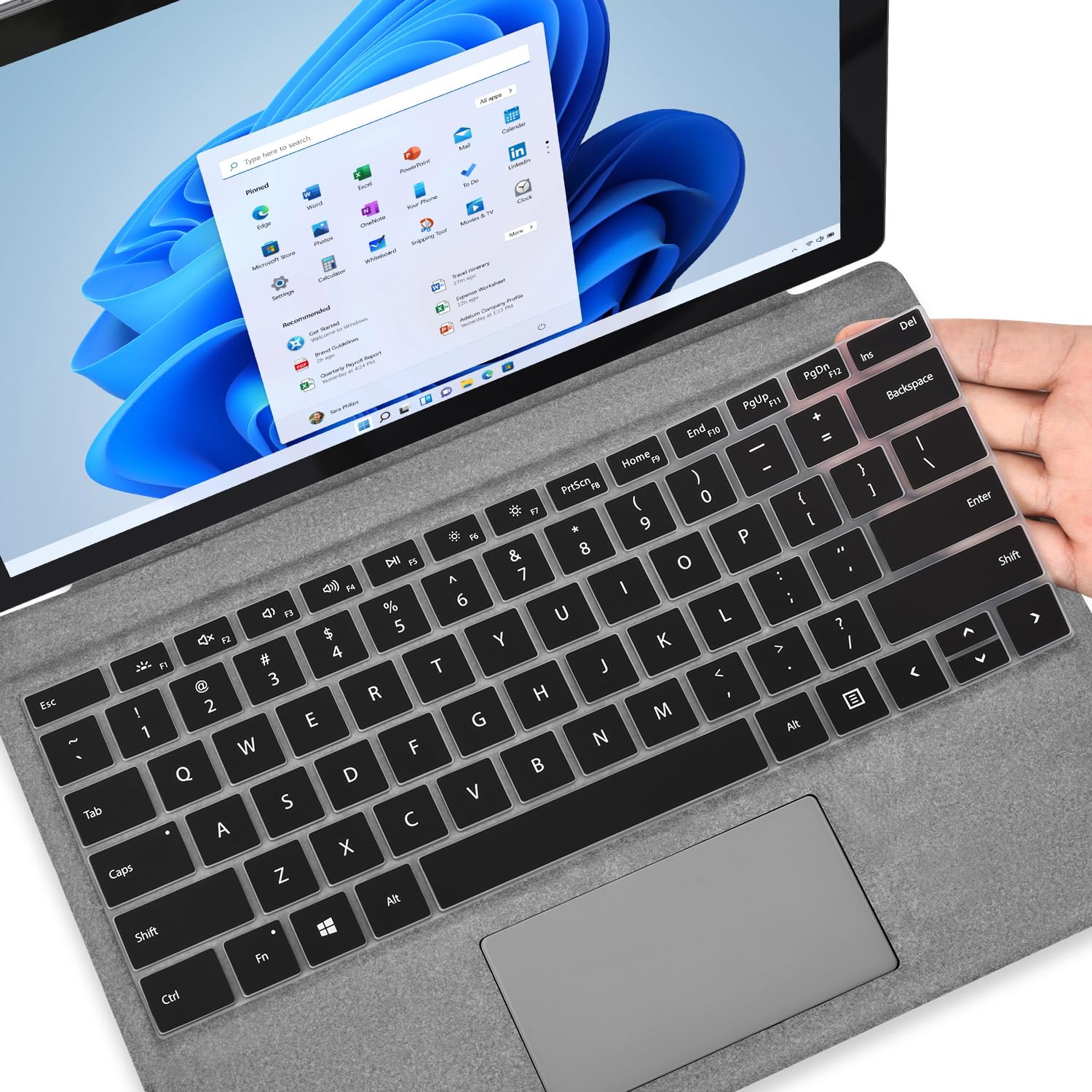 Photo 1 of CaseBuy Keyboard Cover for 2024 Microsoft Surface Pro 11 Tablet (13" Copilot+ PC), Surface Pro 10/9/8/X 13" 2024-2018 Tablet Laptop Keyboard Protector -Black