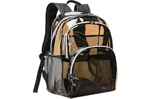 KUI WAN Clear Backpack, Clear Bag Large Clear Backpack Heavy Duty PVC Transparent Bag for Stadium,Work