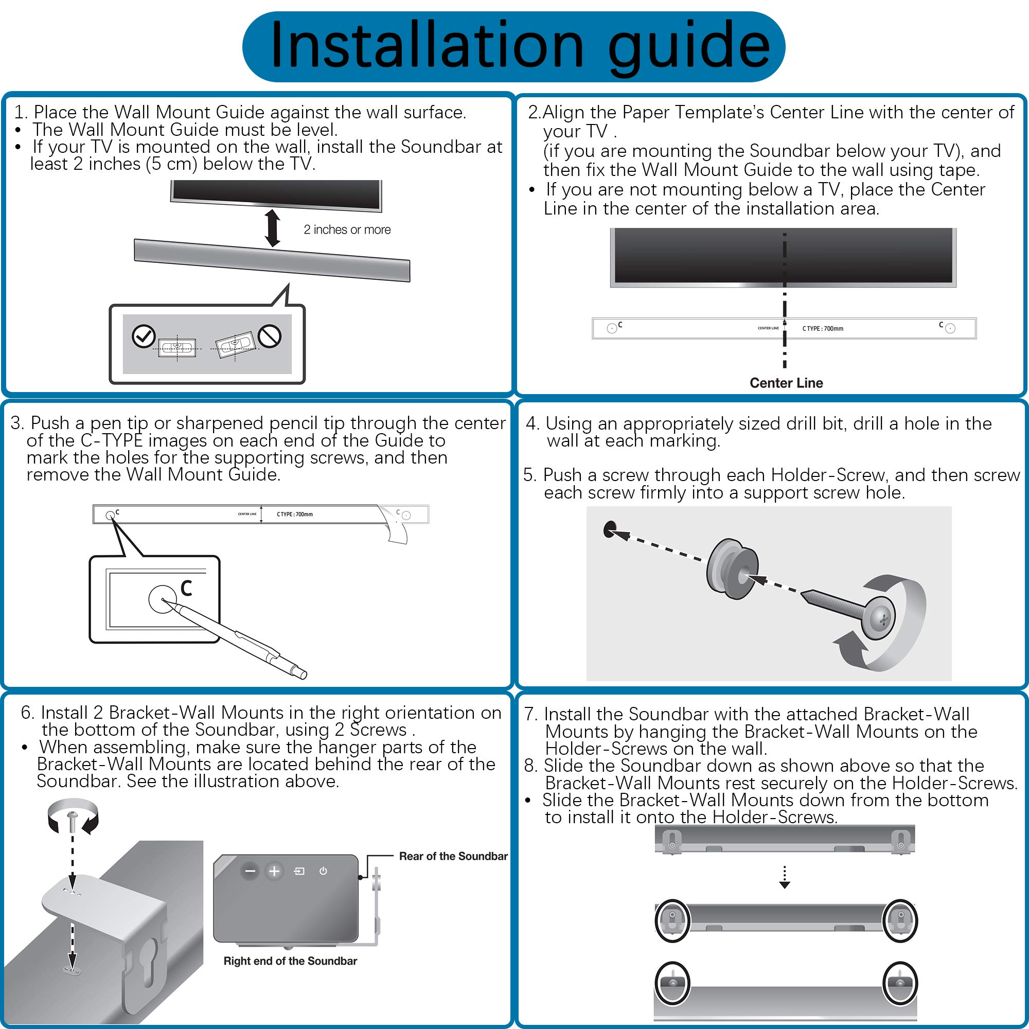 vizio soundbar wall mount template