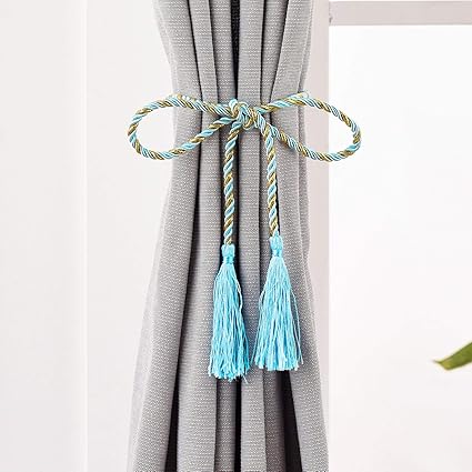 Taiyuhomes 6pcs Handmade Knitting Curtain Tieback Tassel Curtain