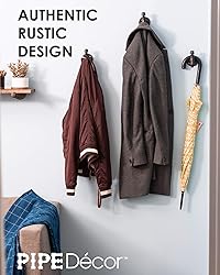 PIPE DECOR Robe and Towel Single Hook Kit Heavy