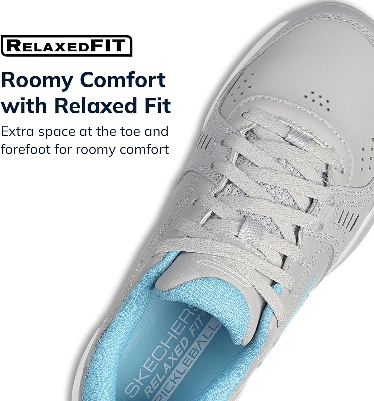 Damen Viper Court Smash-Athletic Indoor Outdoor Pickleball Schuhe | Relaxed Fit Sneakers, Grau/Blau, 37 EU