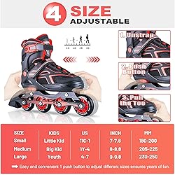 2PM SPORTS Torinx Red Boys Adjustable Inline