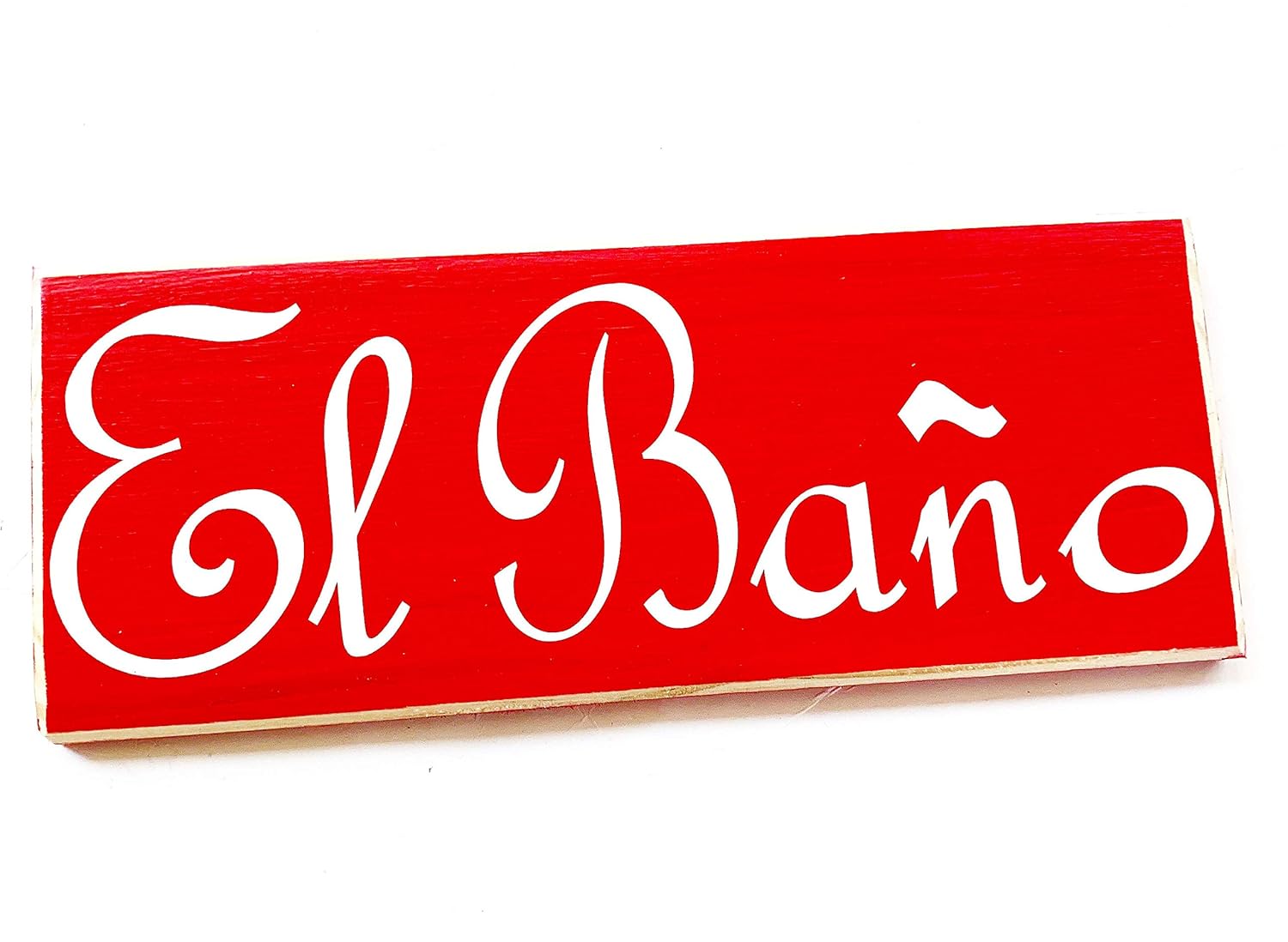14x6 El Bano Bath Spanish Handmade Wood Sign Restroom