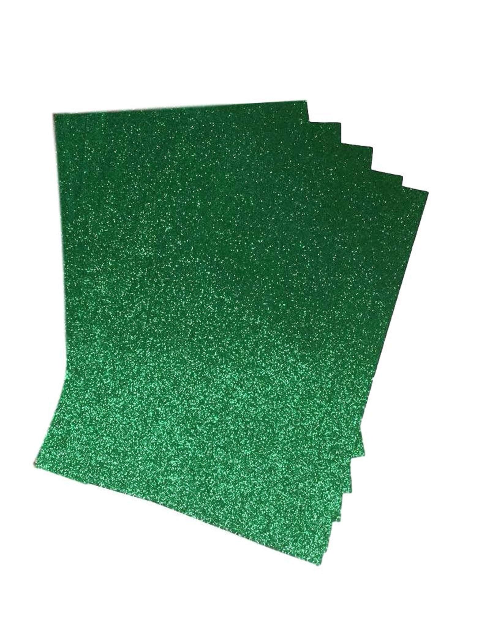 Syntego A4 Glitter Paper Sparkly Soft Touch Non Shed Thick 150gsm / 40lb Paper 10 Sheets (Green)