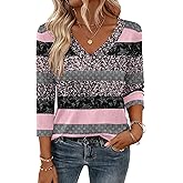 Zeagoo 3/4 Length Sleeve Womens Tops V Neck Shirt Dressy Casual Blouse Basic Tshirts 2026 Fashion Clothing S-2XL