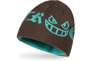 Croogo Funny Cool Knit Hat Fashion Autumn Winter Cap with Double-Sided Wear Gothic Emo Beanie Hat for Men Hip Hop Style