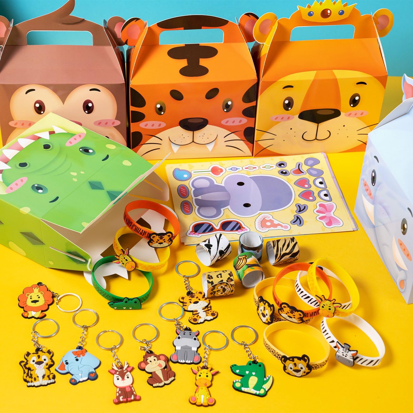 Jungle Safari Party Favors Set Wild Animals Set for Kids Birthday Gifts, Wild Theme Party favors for Kids Birthday Party Baby Shower Goodie Bag Fillers Jungle Safari Party Supplies (Animal)