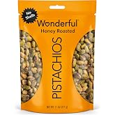 Wonderful Pistachios No Shells, Honey Roasted Nuts, 11 Ounce Resealable Bag, Protein Snacks, Gluten Free, Healthy Office Snac
