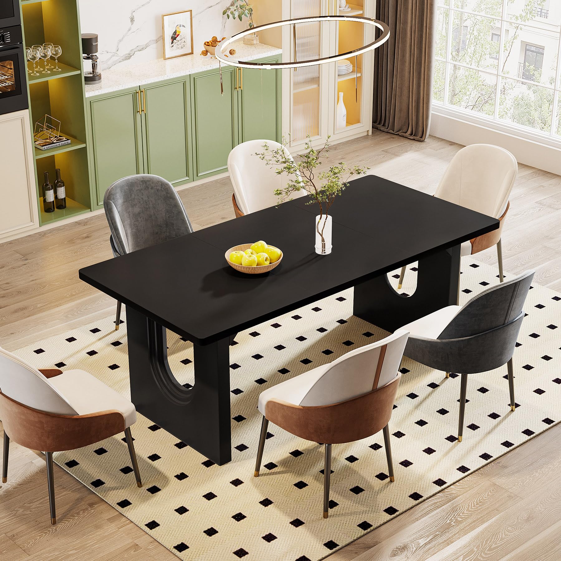 Tribesigns Modern Dining Table For 6 To 8 People, 71" Large Kitchen ...