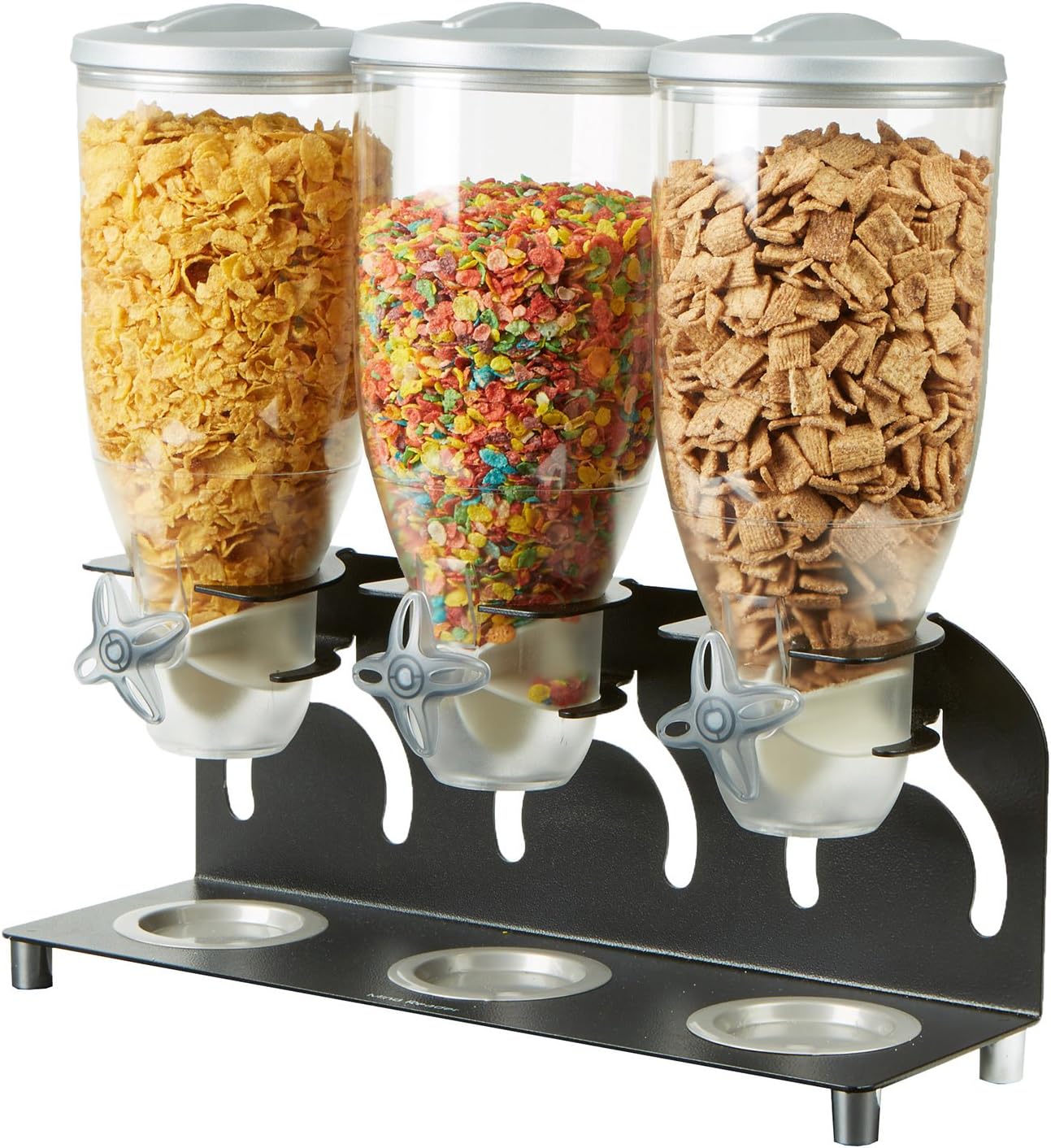 Mind Reader Metal Triple Cereal Dispenser, Black: Kitchen & Dining